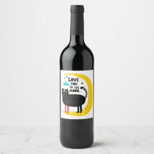 Cat on the moon wine label