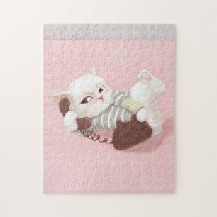 Cat on the Phone Jigsaw Puzzle