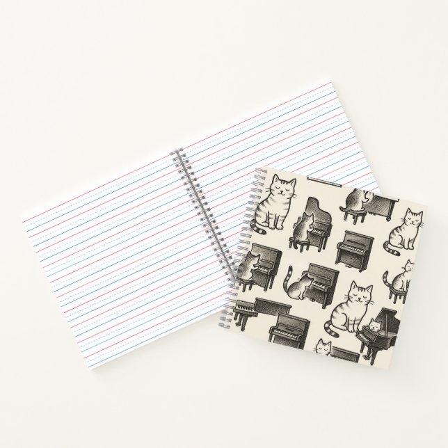 Cat on the Piano Notebook (Inside)