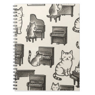 Cat on the Piano photo Notebook