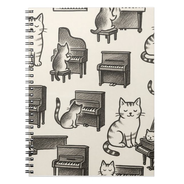 Cat on the Piano photo Notebook (Front)