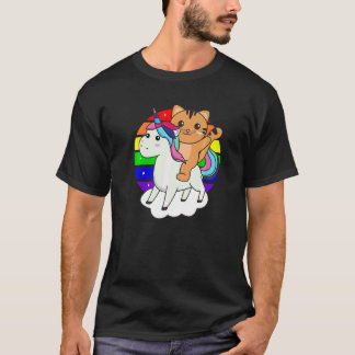 Cat On Unicorn Rainbow Animals Cute Unicorns And C T-Shirt