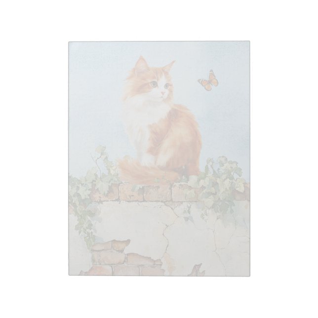 Cat on Wall - 11" x 8.5" Notepad (Rotated)
