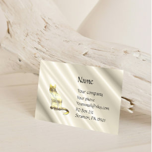 Cat On White Satin Business Card