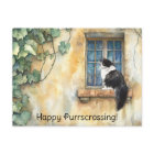 Cat on Windowsill Postcrossing - Postcard