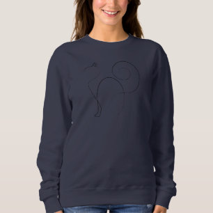 Cat One Line Drawing Art Sweatshirt