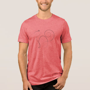 Cat One Line Drawing Art Tri-Blend Shirt
