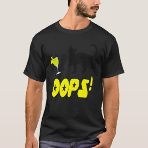 Cat Oops  Black Cat Knocking Over A Yellow Glass T-Shirt