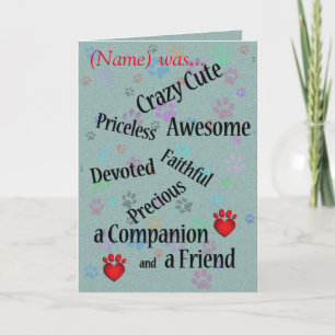 Cat or Dog Sympathy Card