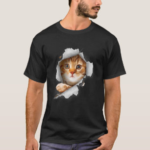 Cat Orange Cat Cat Torn Cloth Kitten T-Shirt