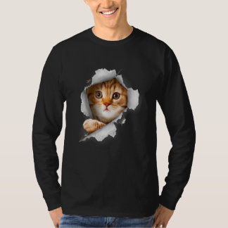 Cat Orange Cat Cat Torn Cloth Kitten T-Shirt