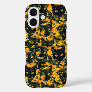 Cat Orange Pattern iPhone 16 Case