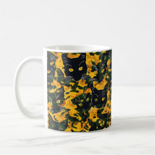 Cat Orange Pattern Coffee Mug