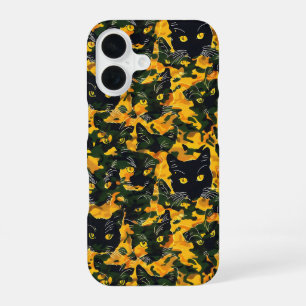 Cat Orange Pattern iPhone 16 Case