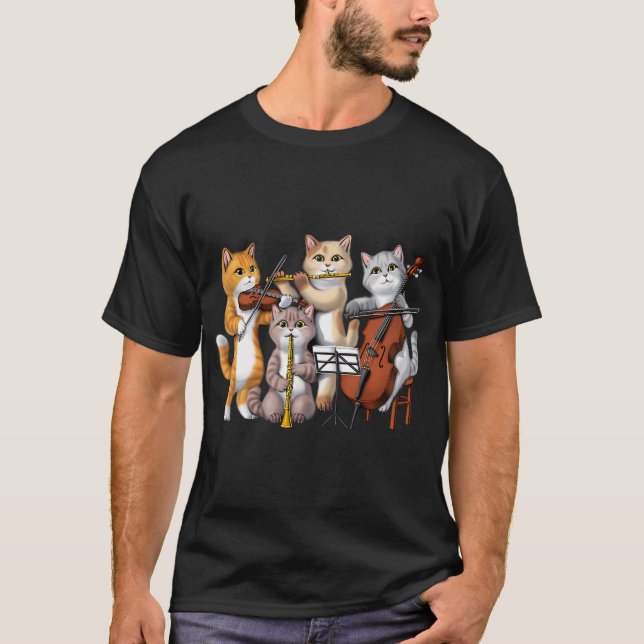 Cat Orchestra Musicians T-Shirt (Front)