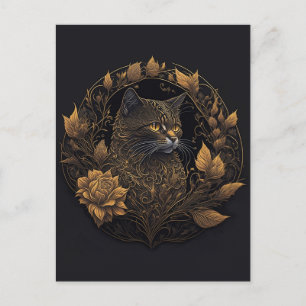 cat ornament postcard