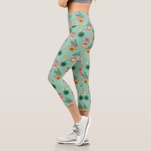 Cat Ornaments on Tree Pattern Capri Leggings