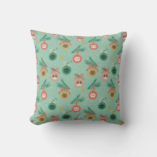 Cat Ornaments on Tree Pattern Cushion