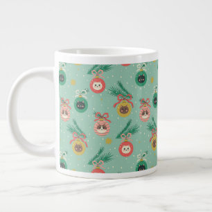 Cat Ornaments on Tree Pattern Large Coffee Mug