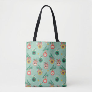 Cat Ornaments on Tree Pattern Tote Bag