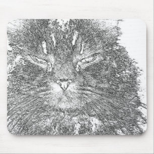 Cat outline mouse mat