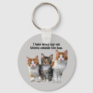 Cat Outside The Box Keychain