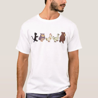 Cat Owl Chicken Goose Bear Cute Animal T-Shirt
