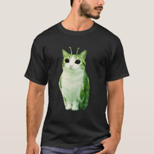 Cat Owl Funny Alien Cat Cursed Internet Trendy Gen T-Shirt