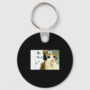 Cat Owl Funny Cursed Internet Trendy Meme Funny Me Key Ring