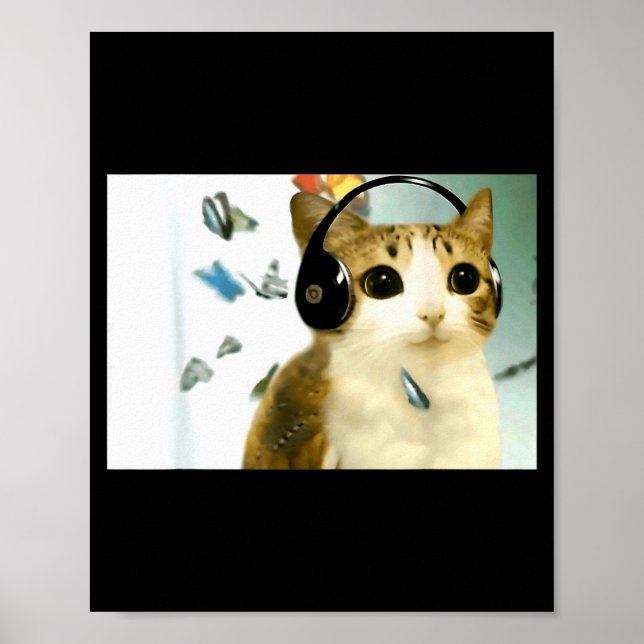 Cat Owl Funny Cursed Internet Trendy Meme Funny Me Poster (Front)