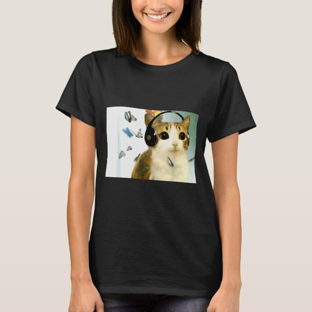 Cat Owl Funny Cursed Internet Trendy Meme Funny Me T-Shirt (Front)