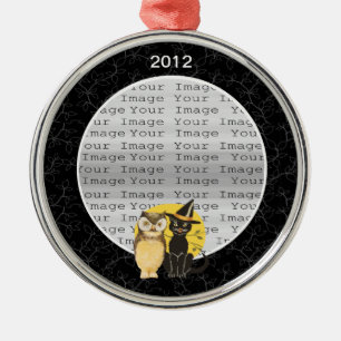 Cat & Owl Halloween Wedding Ornament