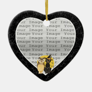 Cat & Owl Halloween Wedding Ornament