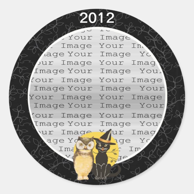 Cat & Owl Halloween Wedding Stickers (Front)