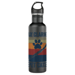 Cat Owner and Clarinetist Funny Pet Cats Play Clar 710 Ml Water Bottle