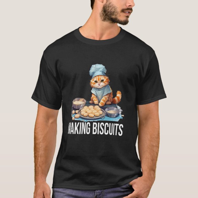 Cat Owner Funny Mum Dad Making Biscuits T-Shirt (Front)