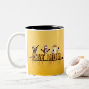 Cat owner gift cat mum gifts cat lady Two-Tone coffee mug