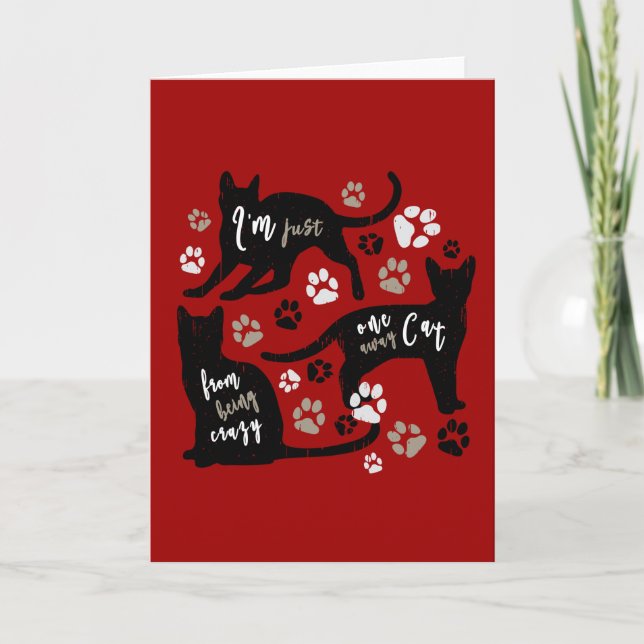Cat Owner Gift Funny Kitty Paw Lover Graphic Art Card (Front)