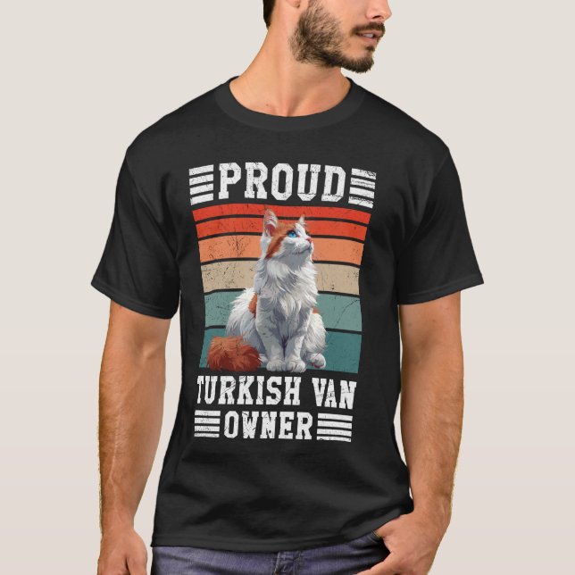 Cat Owner PROUD TURKISH VAN OWNER Cat Father T-Shirt (Front)