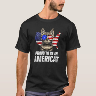 Cat Owner Us Flag Patriot Sunglass Usa T-Shirt