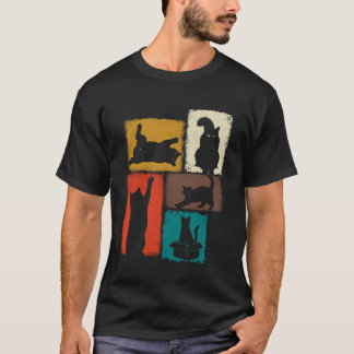 Cat Owner Vintage Collage Dad Mum Cats Lover T-Shirt