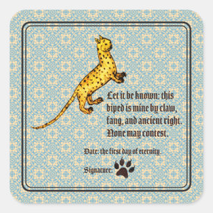 Cat Ownership Mediaeval Square Sticker