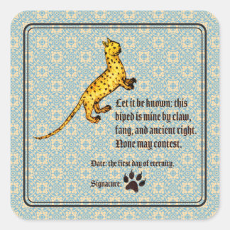 Cat Ownership Mediaeval Square Sticker