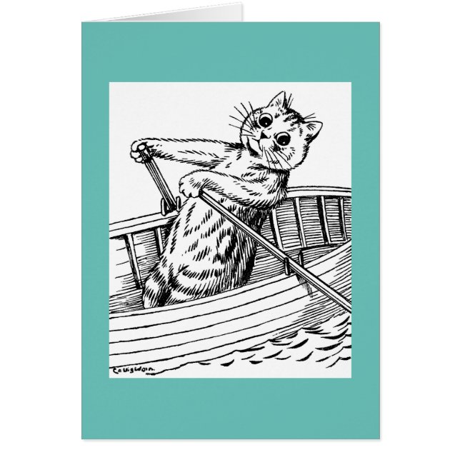 Cat paddling the boat, Louis Wain (Front)