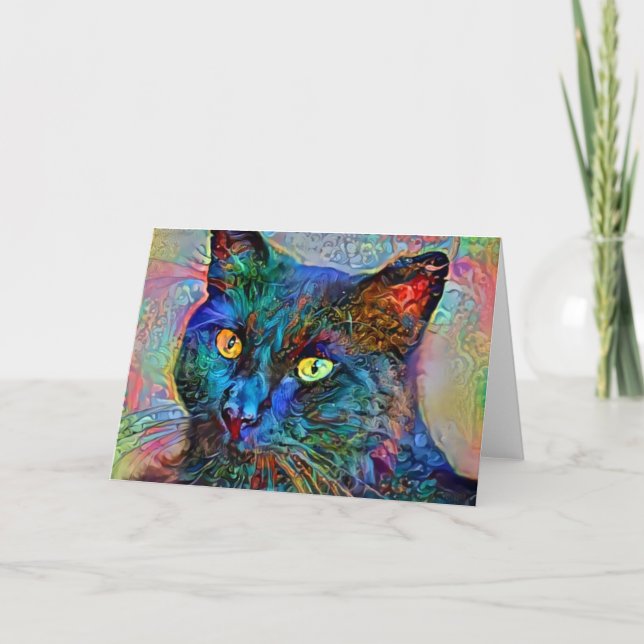 Cat Paint 2 Art Note Card (Front)