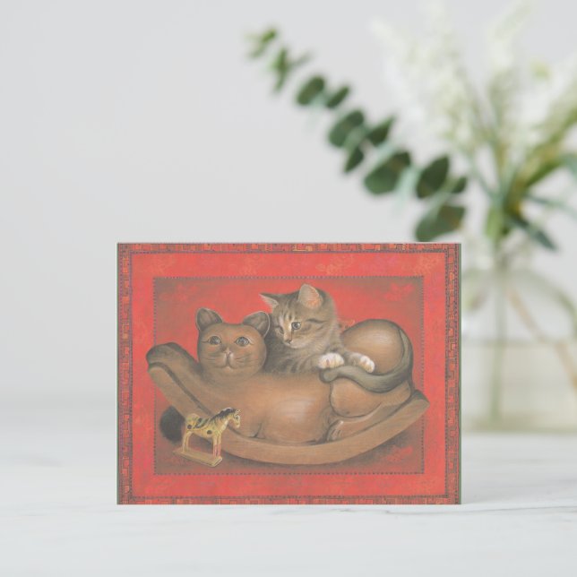 Cat Painted Postcard (Standing Front)