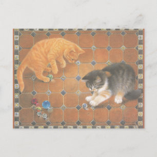 CAT PAINTED POSTCARD