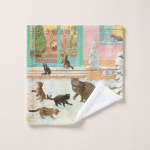 CAT PAINTED WASH CLOTH                   