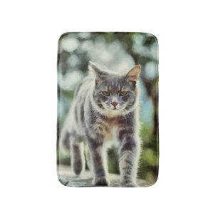 Cat painting bath mat