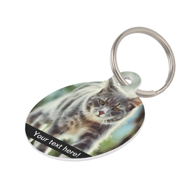 Cat painting pet tag (Side)